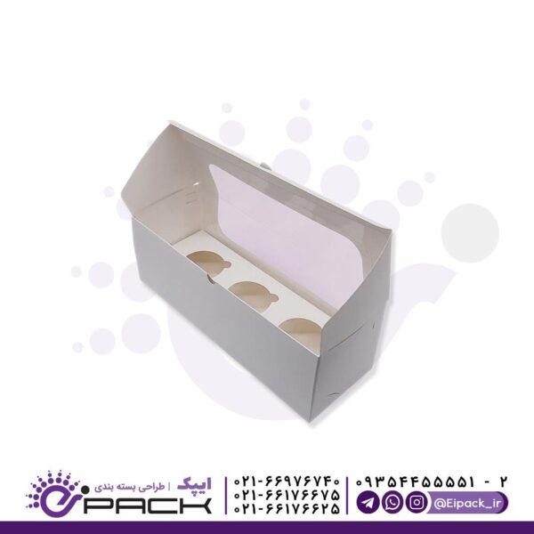 جعبه کاپ کیک سه تایی کد CC03